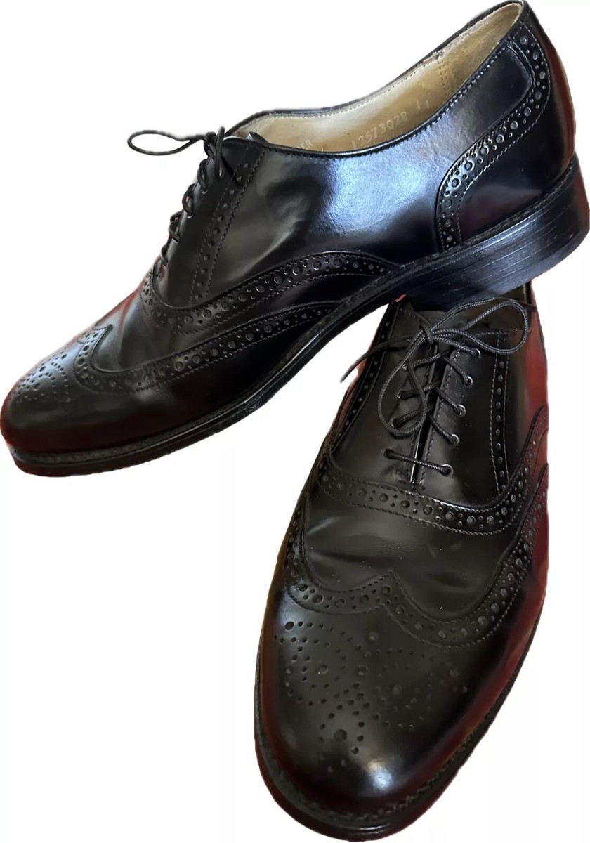 Bostonian Crown Windsor Mens Black Leather Wing Tip Lace Up  display picture 1
