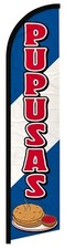 PUPUSAS - Windless Swooper Feather Flag 2.5x11.5 ft Tall Banner Sign 100D