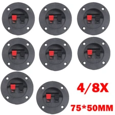 4/8x 2 Pin Screw In Terminal Cup For Audio Stereo Speaker Box Cabinet Enclosure
