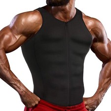 Men Sweat Sauna Waist Trainer Vest Neoprene Body Shaper Slimmer Workout Tank Top