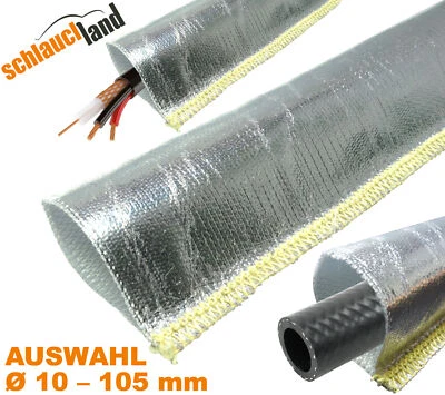 SCHLAUCHLAND HEAT SHIELD HOSE Stitched Cable Protector Fabric Aluminum Foil Aluminum Scratch Resistant