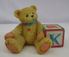 Enesco Cherished Teddies Alphabet Blocks K 1995 P. Hillman 2"