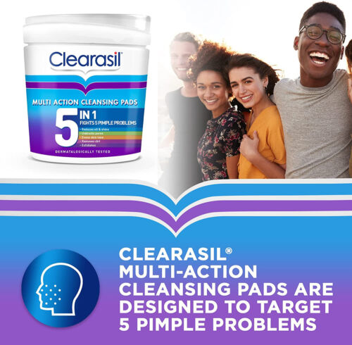 Clearasil Almohadillas Preempapadas de Ácido Salicílico Ultra Limpiadoras 5 en 1, 65 Almohadillas cada una - Imagen 4 de 8