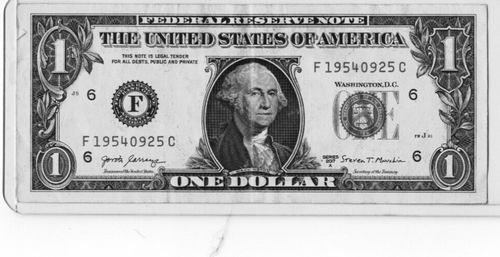 $1 BIRTHDAY NOTE "19540925"; SEPTEMBER 25, 1954 - Picture 2 of 3