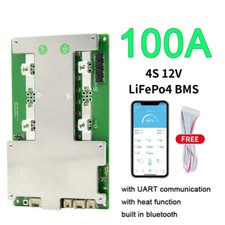 JBD 4S 12V 100A Lifepo4 Battery Smart BMS Protection Board Common Port w/Balance