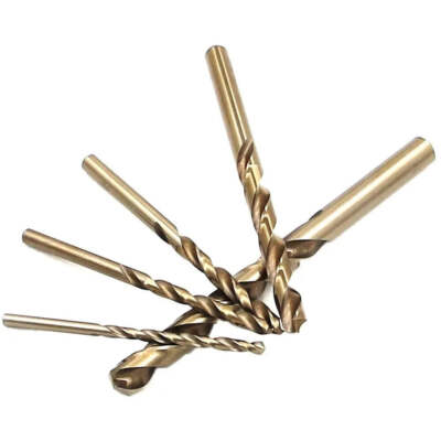 M35 Cobalt Roasted Yellow Fully Ground High-speed Steel Twist Drill 5pc 4-10mm D