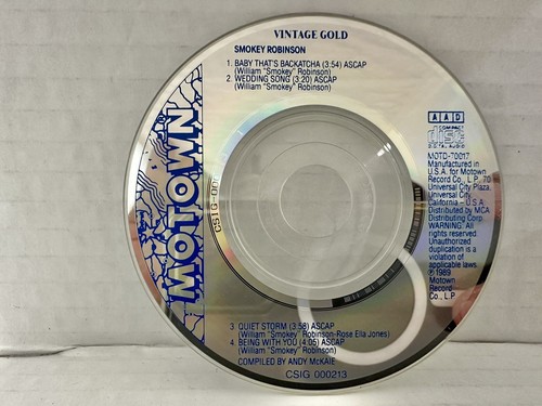 1989 Smokey Robinson Motown Collectables Vintage Gold Mini Album CD3 3” - Picture 3 of 4