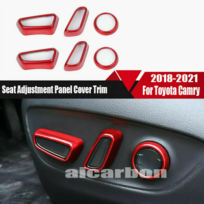 4pc RED Window Control Panel Cover Fit for Toyota Camry 2018-2022