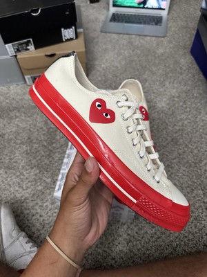 Size 9 - Converse Comme des Garçons Play x Chuck 70 Low Pristine Red - Brand New