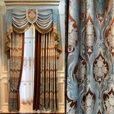 jacquard villa bedroom unlimited high blue cloth curtain valance drape C1695
