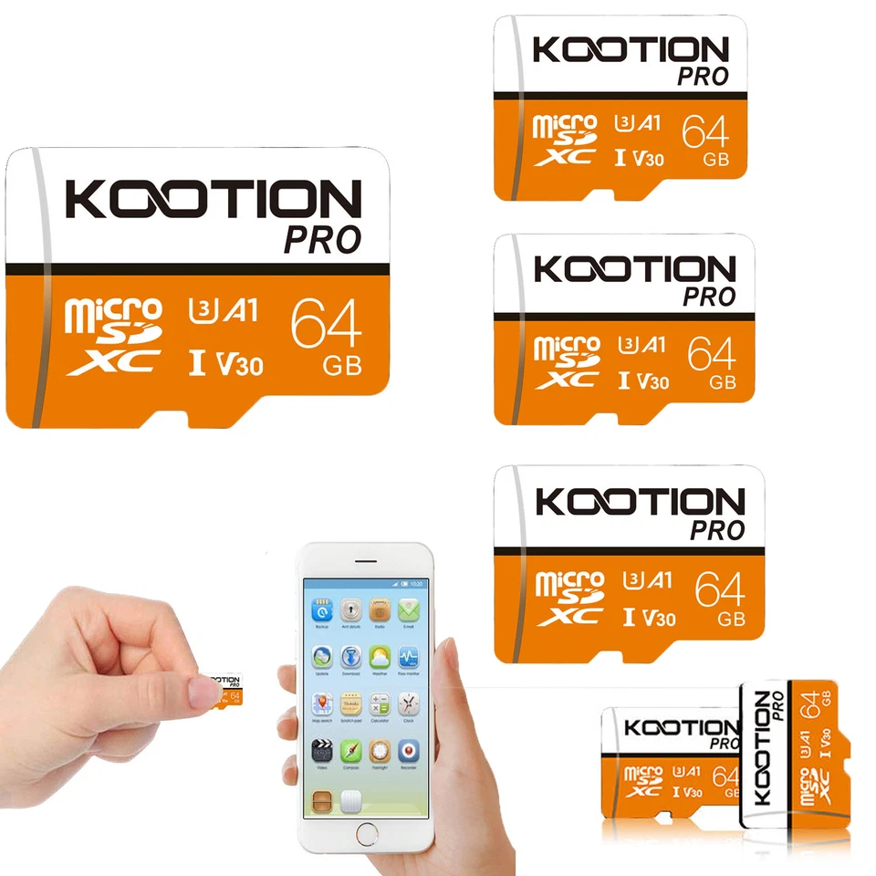 Paquete de 5 tarjetas Micro SD de 64 GB tarjetas de memoria Ultra Micro SDXC de 64 GB tarjeta TF de alta velocidad Foto 2 de 4