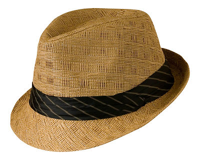 Gamble & Gunn Natural Straw Fedora Silk Ribbon Trim British Vintage Style