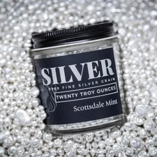 20 oz Silver Shot .9999 Fine Silver in Jar for Casting or Pouring #A637