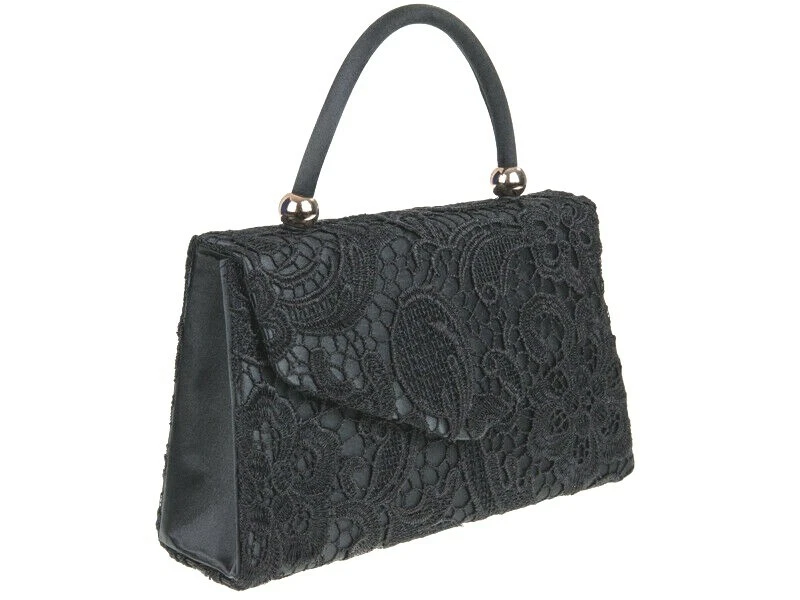 Women's Lace Satin Clutch Bag Top Handle Bags Evening wedding Bag Party Prom - Image 4 of 4