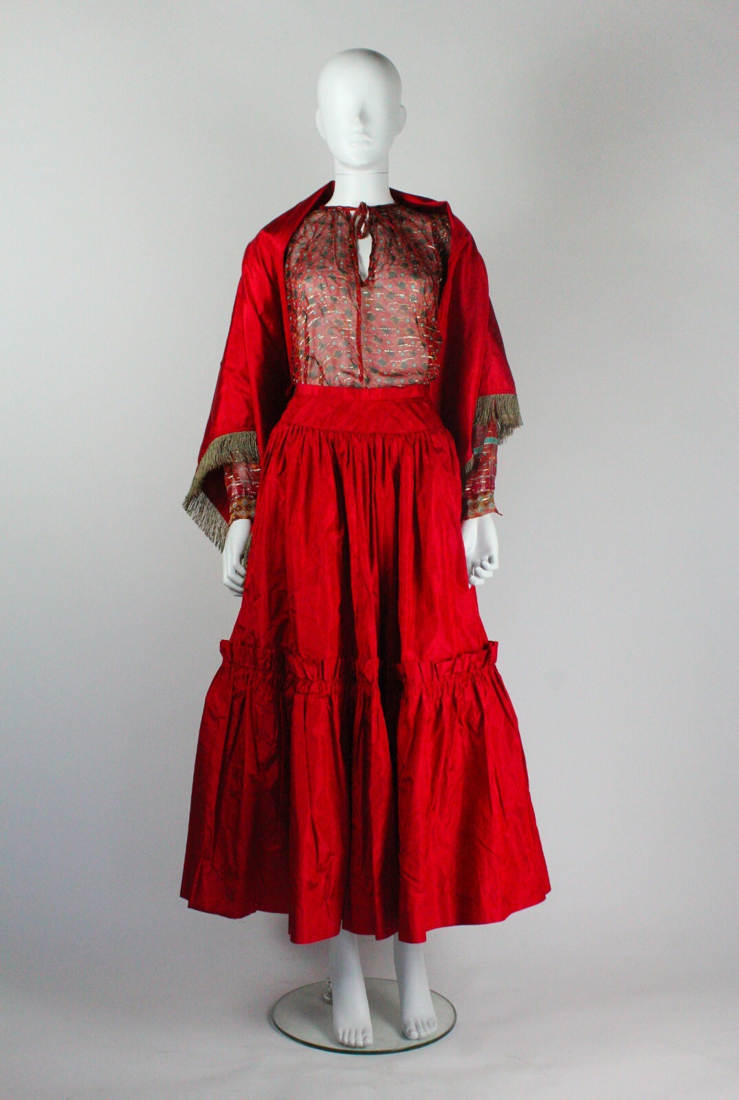 Yves Saint Laurent Vintage 1977 Top Gonna Scialle Ensemble