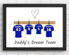 Custom Family Art, Personalised Football Print For Daddy's, Father's Day