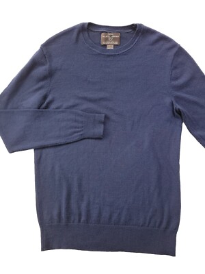 Black Brown 1826 Men's S Navy Extra Fine Merino Wool Knit