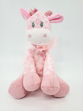 First and Main Jingles Pink Giraffe Lovey  Rattle Thermal Feet Plush Toy B317