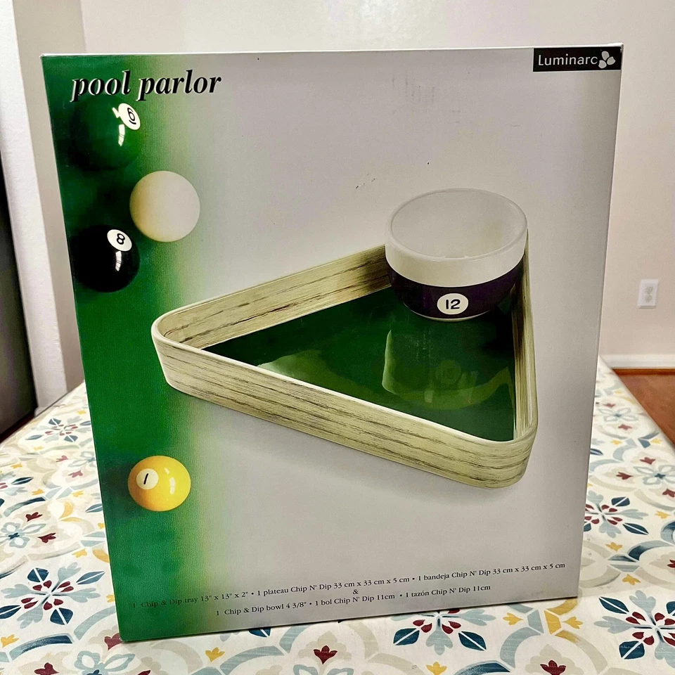 VTG Luminarc Pool Parlor Billiards Rack Chip & Dip Tray For Man Cave/Barware NEW - Image 3 of 3