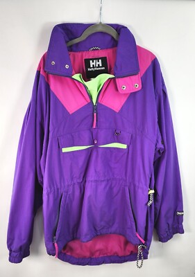 Vtg Helly Hansen Jacket Women's L Anorak Windbreaker Pullover Packable 90's Y2K