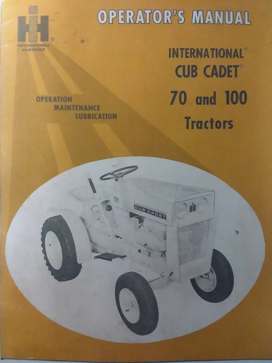 IH International Cub Cadet 70 100 Lawn Garden Tractor Owners