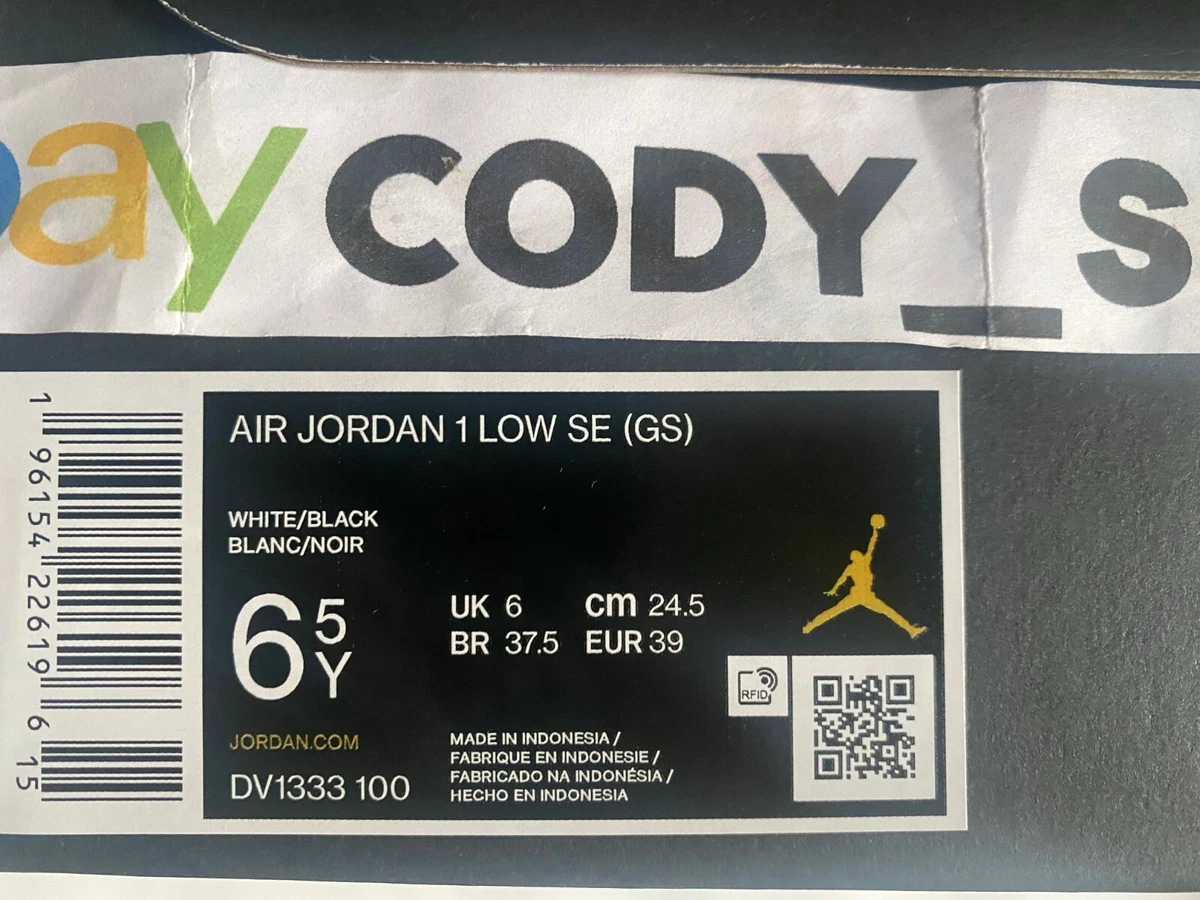 Nike Air Jordan 1 Low SE Concord GS White Black Retro *SHOE BOX ONLY*  DV1333-100 | eBay