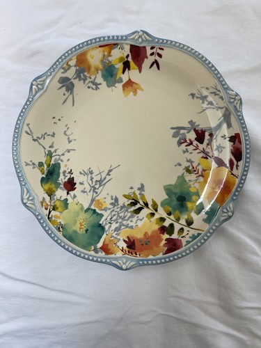 Pioneer Woman Stoneware China Willow Blue Dinner Plate 10.75” Floral Country - Picture 8 of 10