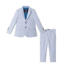 NWT Andy  Evan Toddler Boys Suit Set in Blue  White Pinstripe Size 2T