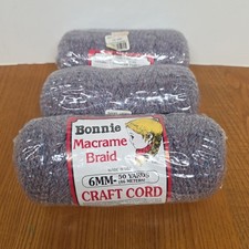 3 Pepperell Bonnie Macrame Braid 6mm 50 Yards Frost Grape