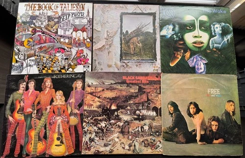 JOB LOT x 6 DEEP PURPLE LED ZEPPELIN BLACK SABBATH FREE IQ FOTHERINGAY UK 1st PR
