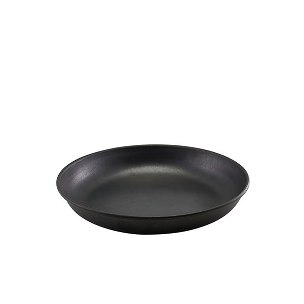 Case of 12 GenWare Black Vintage Stainless Steel Coupe Plate - 24cm