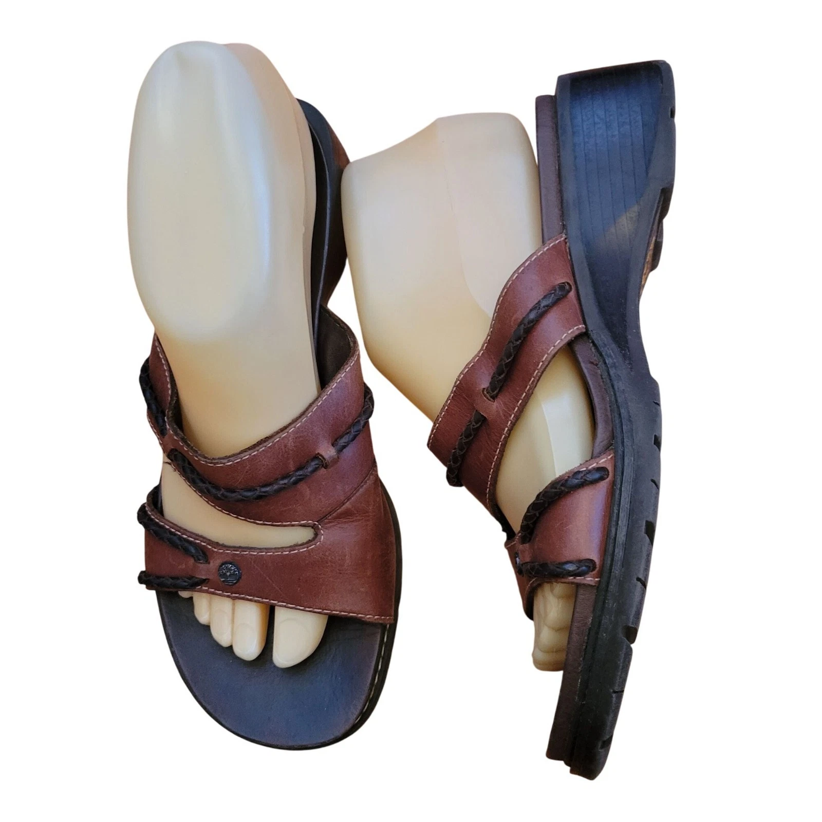 Sandali Timberland 7 5 M in pelle marrone sistema intelligente zeppe antiscivolo 6203 comfort