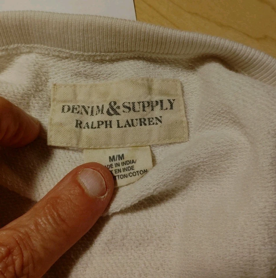 De colección Denim & Supply Ralph Lauren Blanco Crop Longhorn Calavera Mujer Talla M RARO Foto 3 de 4