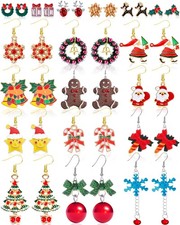 18 Pairs Christmas Earrings for Women Xmas Holiday Stud Earrings Bulk Christmas
