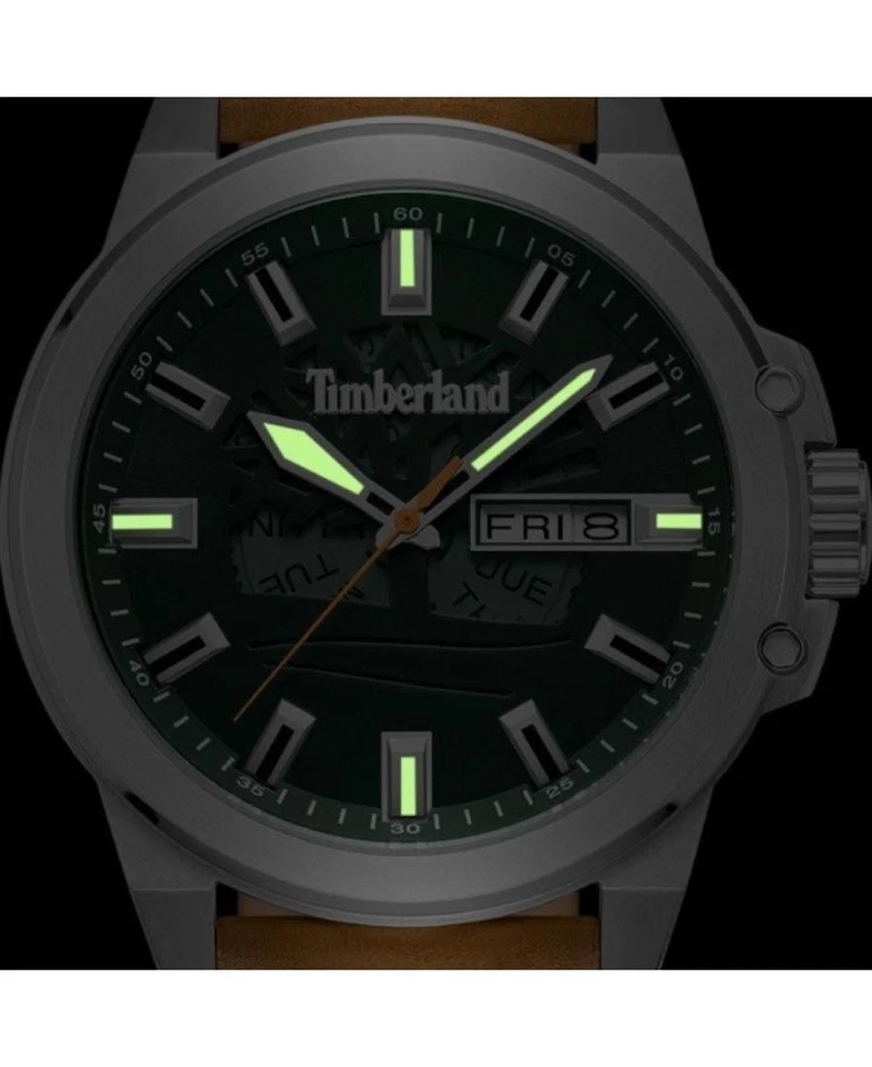 TIMBERLAND Hombres Analógico Cuarzo Informal Reloj Clásico Vestido Esfera Verde Impermeable Ro Foto 3 de 4