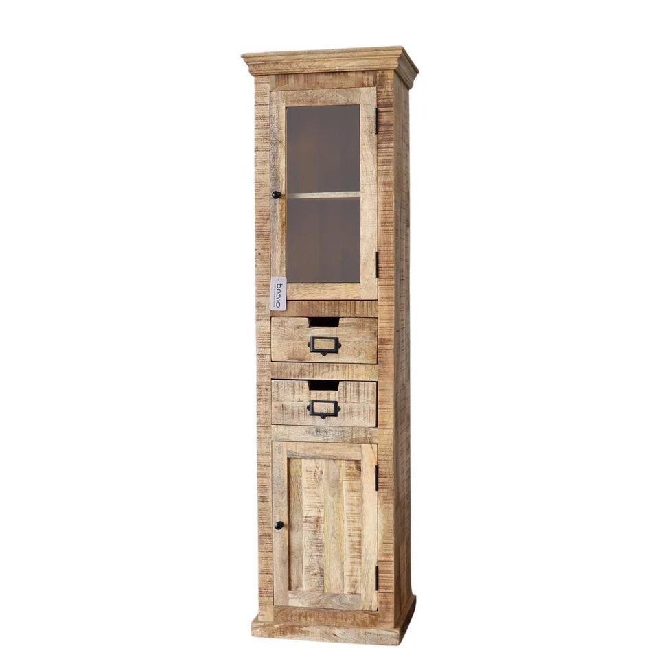 Badschrank VODICE schmal 50cm breit Flur massiv Mangoholz Landhausstil Holz - Bild 1 von 4
