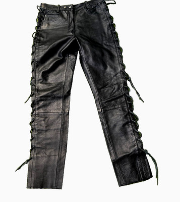 LEATHERs TAKAI Damen Leder Motorradhose Bikerhose Schnürenhose Größe 42