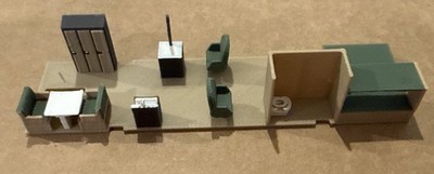 HO Bay Window Caboose Interior Green Fits Athearn Very Clean 3-D Print In Color