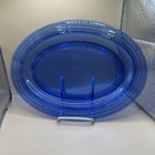 Hazel Atlas MODERNTONE COBALT BLUE 11" OVAL PLATTER