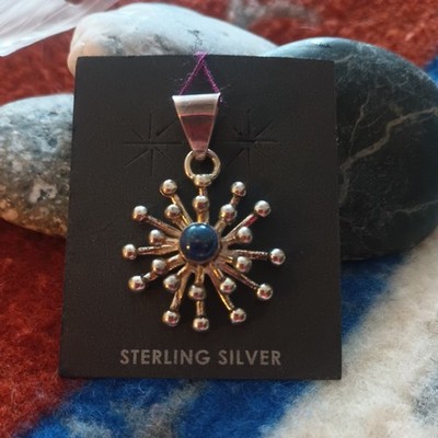 Lapis Starburst 925 Sterling Silber Anhänger Kreisform 5,5 g