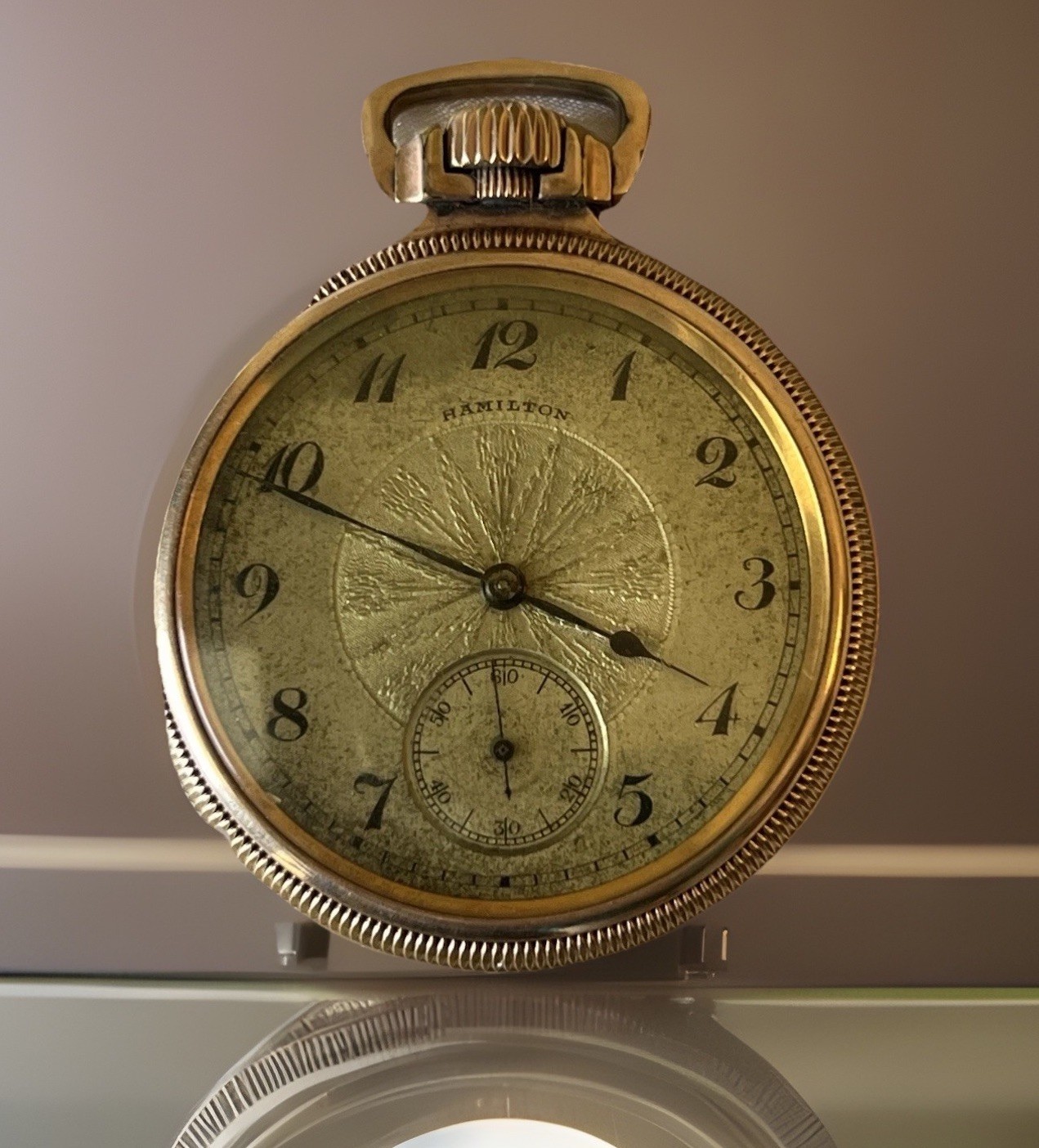 Antique Hamilton 10k Gold Filled Pocket Watch 1920's WORKS, Original Owners