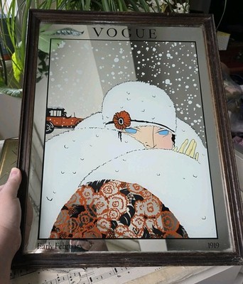 Vintage Vogue Spiegel Spiegelbild Spiegel Bild ''Ende Februar 1919'' Art Deco
