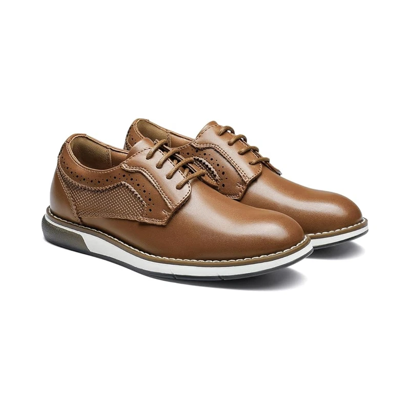 Коричневые классические туфли-оксфорды Bruno Marc для мальчиков размер 2 официальный повседневный комфорт - Изображение 4 из 4