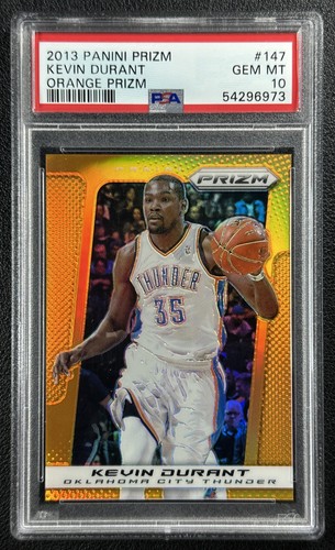 KEVIN DURANT PSA 10 2013-14 PANINI PRIZM #147 ORANGE PRIZMS 12/60 THUNDER