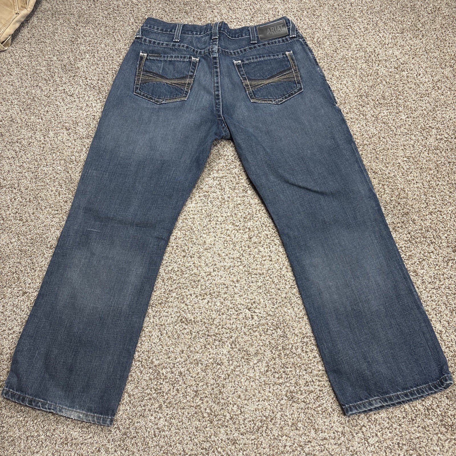 Ariat M4 Low Rise Boot Cut Jeans Mens 36x30 Blue Denim Western Fits 36 X 29 - View 13