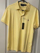 Brand New POLO RALPH LAUREN Men's Yellow Custom Slim Fit Polo Shirt Size S