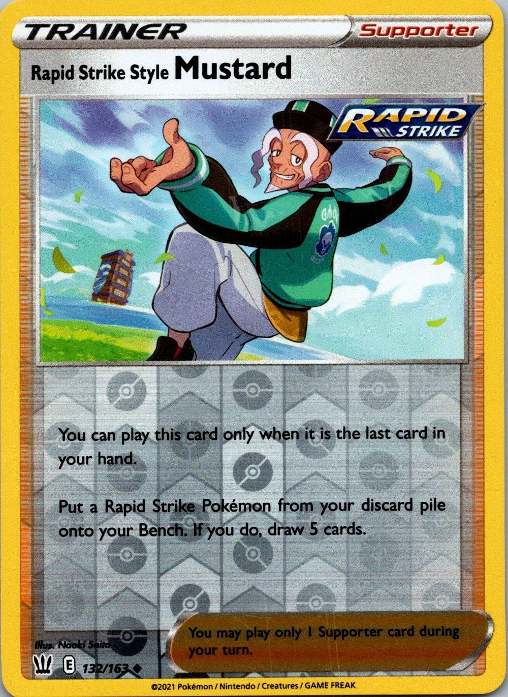 RAPID STRIKE STYLE MUSTARD 132/163 BATTLE STYLES POKEMON NM