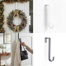 OVER DOOR HANGER WREATH CHRISTMAS HOOK XMAS DECORATION STRONG METAL HOLDER Grey