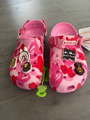 Pink BAPE (Bathing Ape) x CROCS - New - ALL SIZES + free gifts! | eBay
