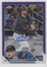 2023 Topps Chrome Update Purple Refractor 92/250 Charles Leblanc #RA-CL Auto 7ba